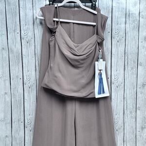 NWT  Morilee Bridesmaids Jumpsuit Color Fawn Size 10